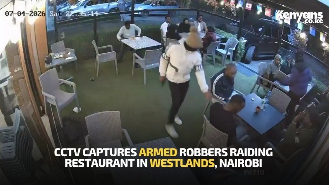 CCTV captures armed robbers raiding restaurant in Westlands, Nairobi
