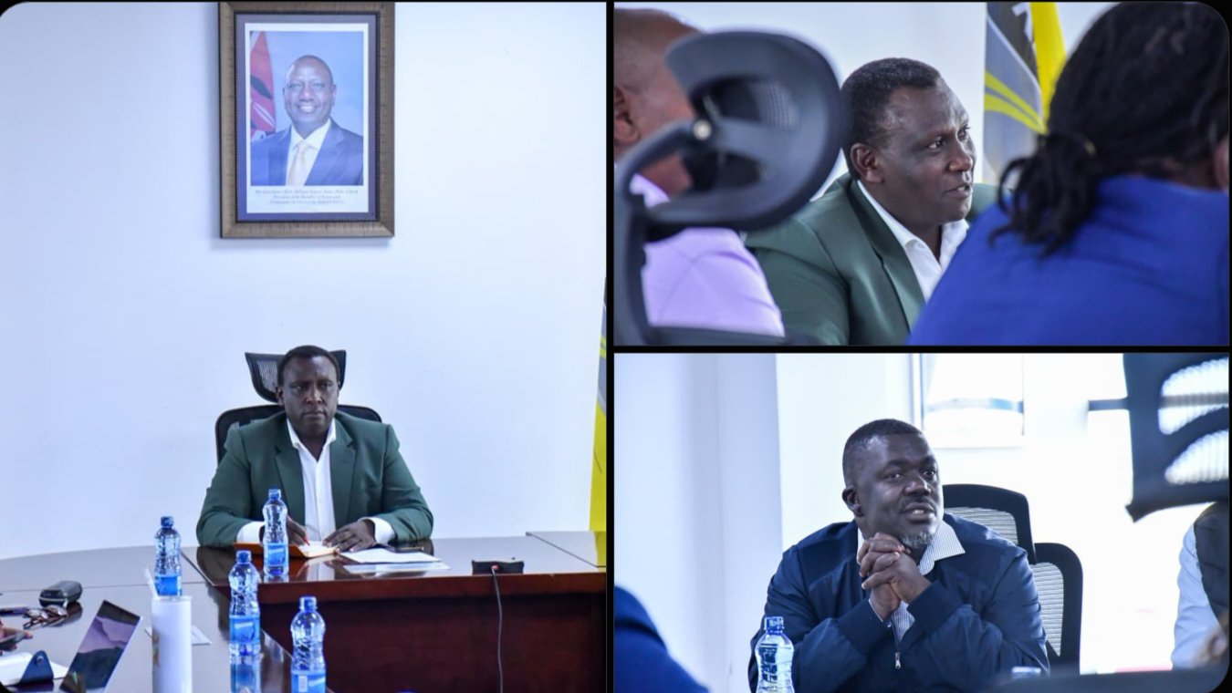 Official meeting between Kenya National Highways Authority leadership and Women in Real Estate representatives inside a boardroom.