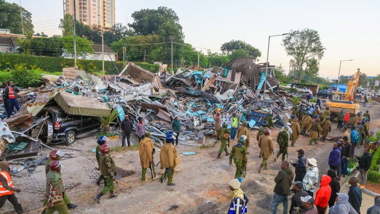 A view of cleared land and heavy machinery at the Kenya Railways reserve near Nyayo Stadium in Nairobi.