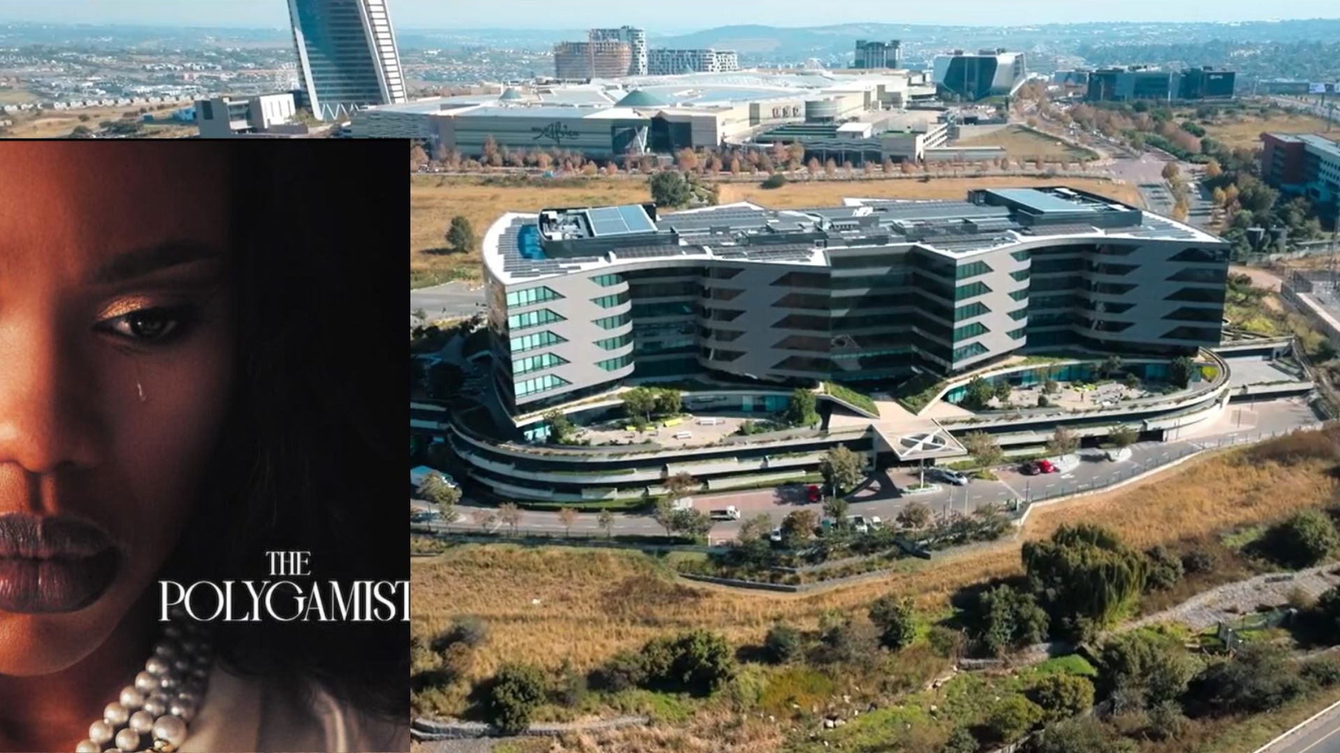 J&J headquarters. Inset: The Polygamist cover
