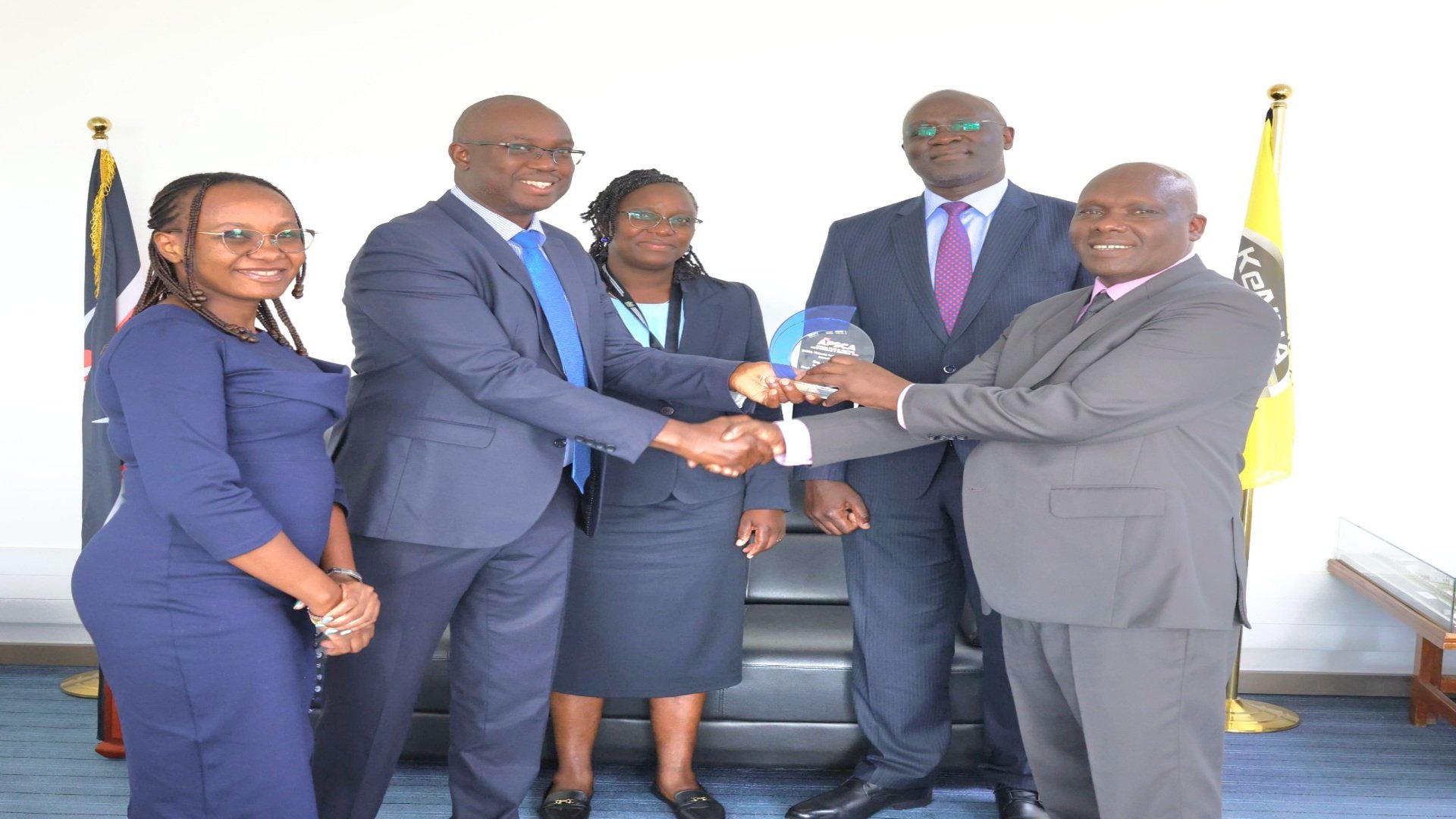 KeNHA's Acting Director General, Eng. Luka Kimeli, officially receives the prestigious awards from the 6th Africa Public Sector Conference and Awards (APSCA) 2025.