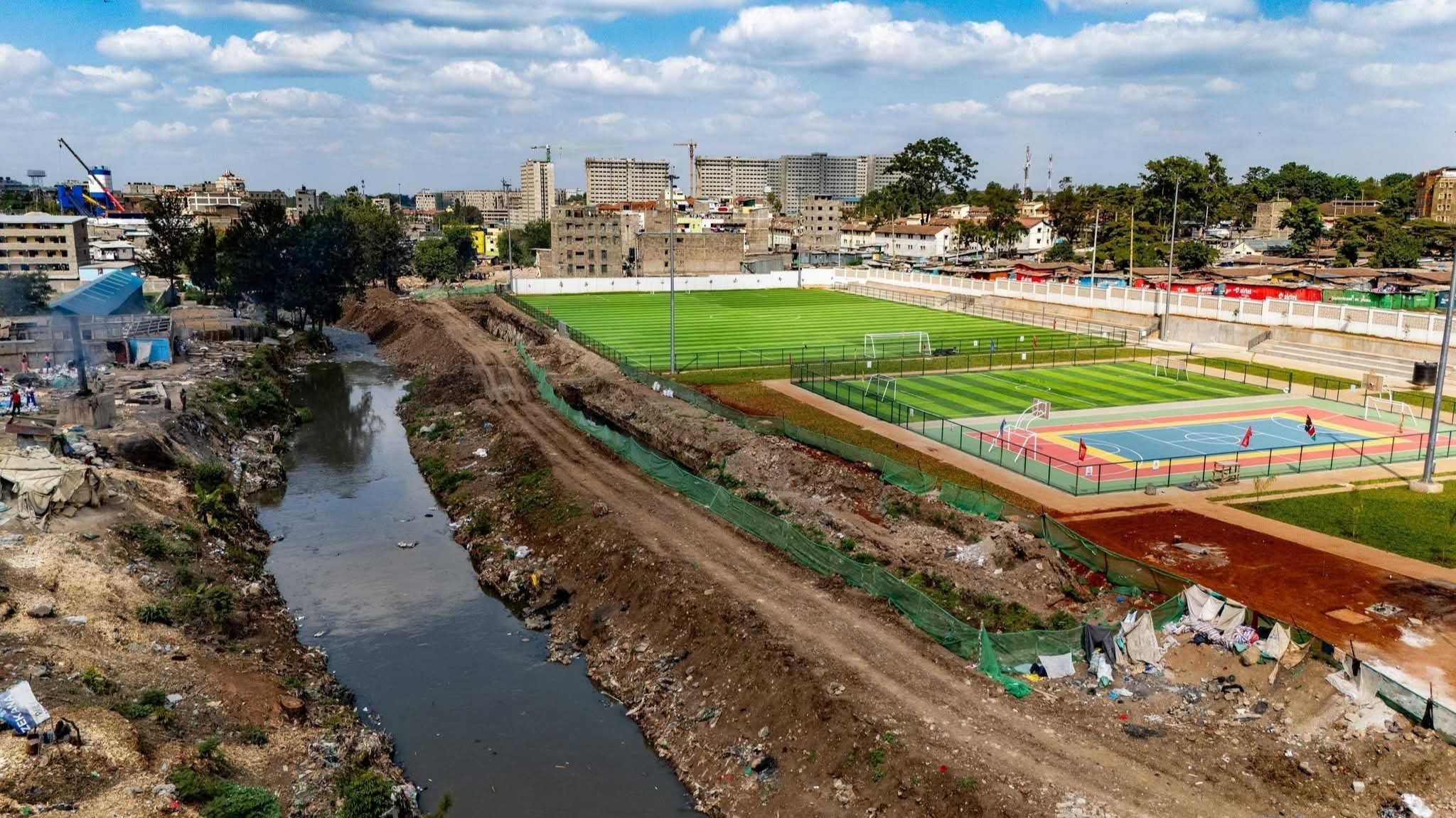 The Kamukunji Community Centre stands completed as part of the recreation park developed under the Nairobi Rivers Regeneration Project. Deputy President Kithure Kindiki inspected the facility and surrounding works on June 11, 2026.