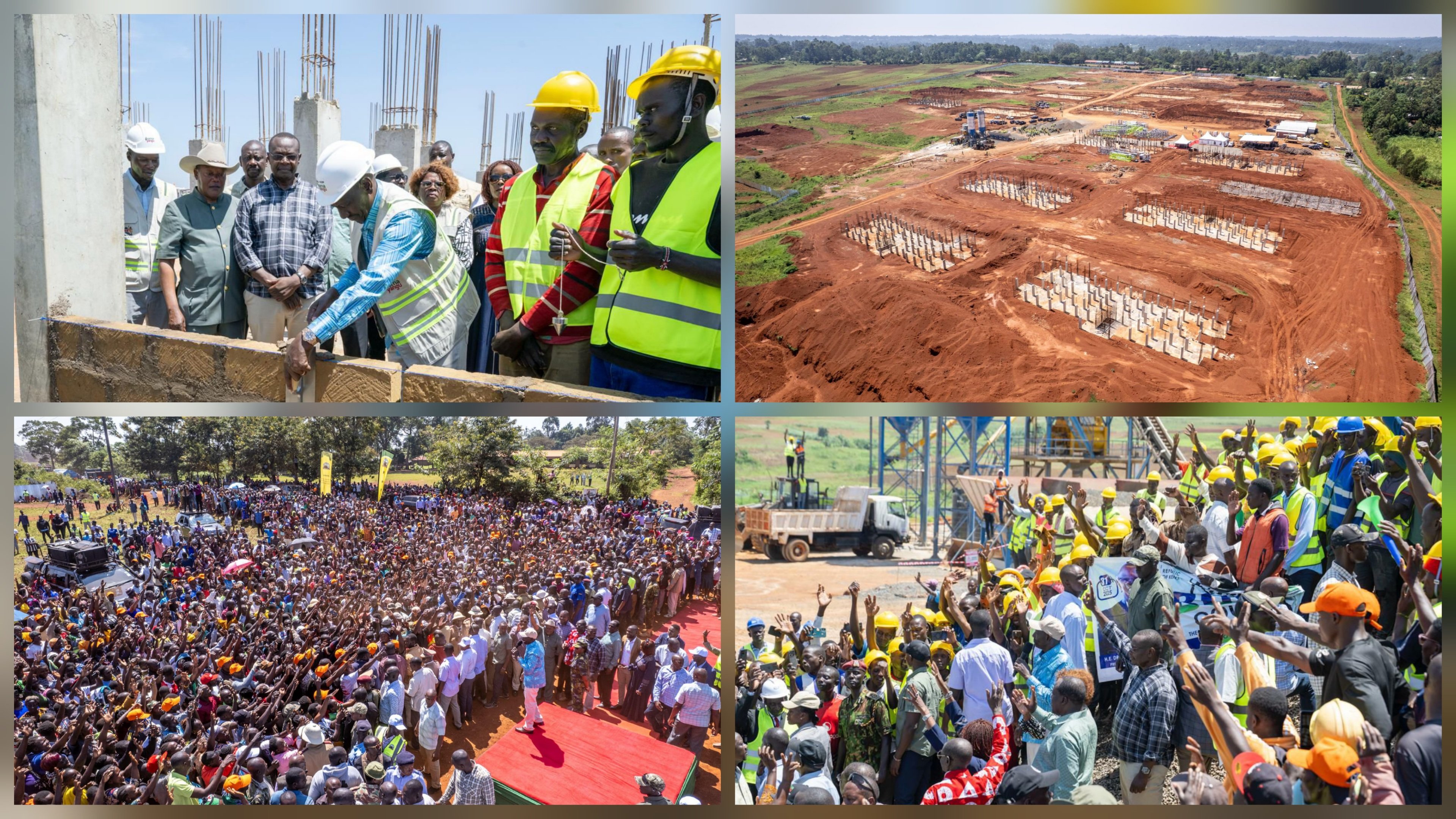 President William Ruto laying a foundation stone at the Nasewa Affordable Housing Project site in Busia.