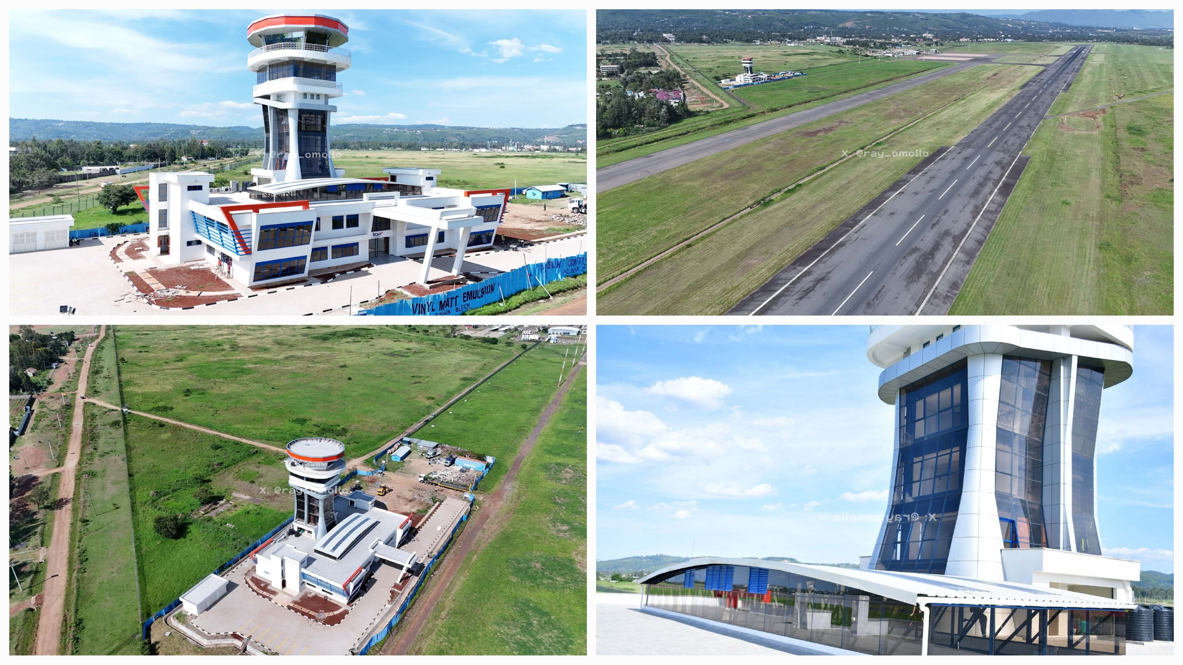 Eight-storey, modern Air Traffic Control Tower at Kisumu International Airport in Kenya.