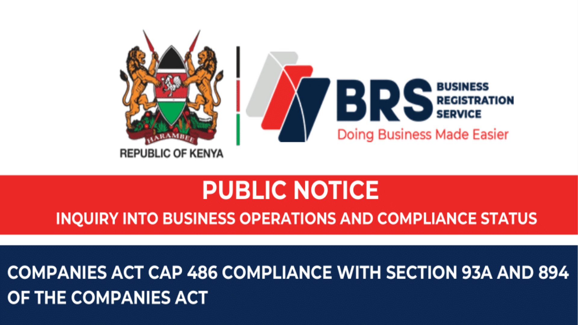 A close-up of a legal inquest from the Kenya Gazette featuring a list of company names under a deregistration notice.