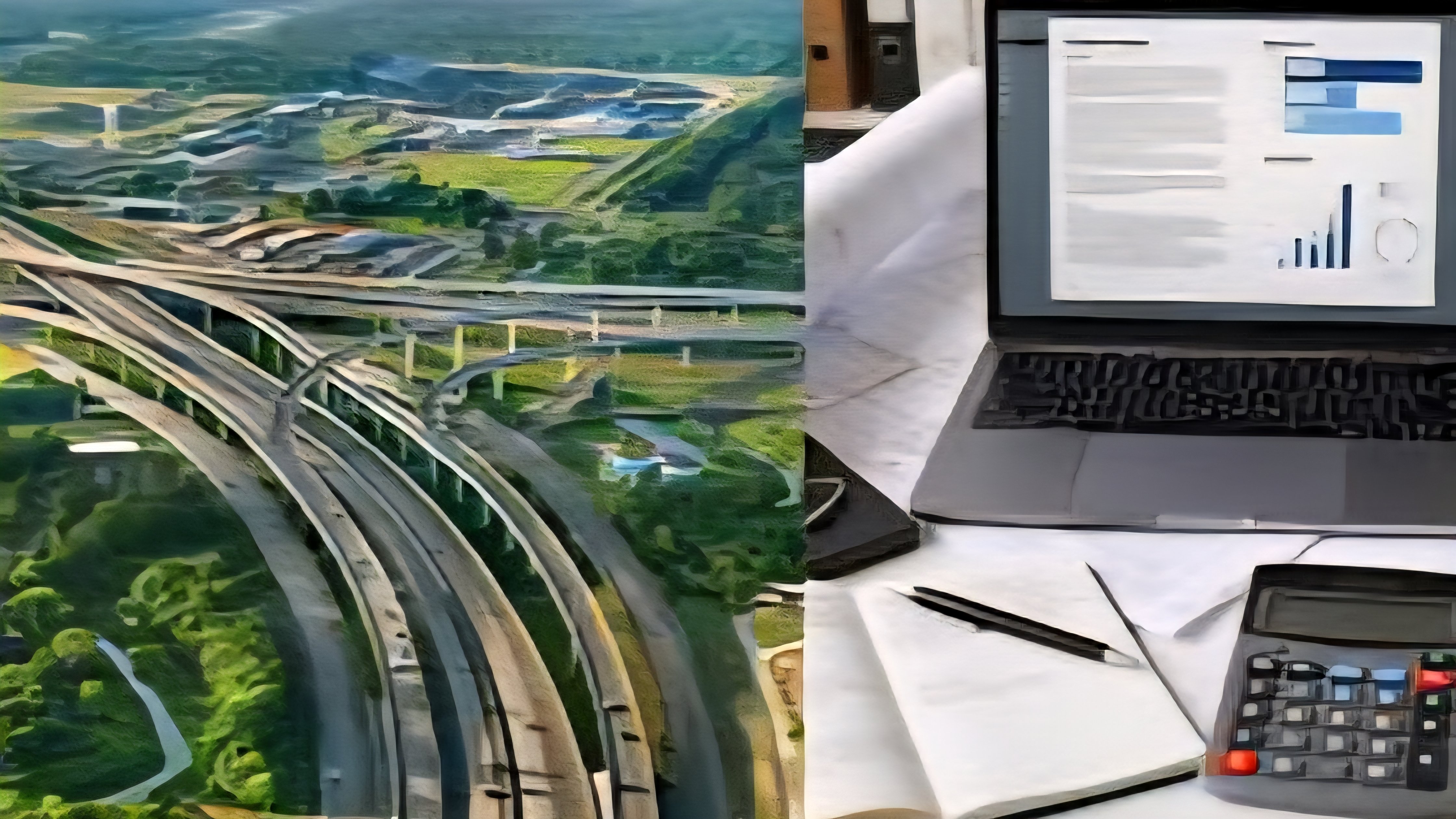 A wide aerial view of the existing A8 Nairobi-Mombasa highway showing the surrounding terrain where the proposed expressway is planned.