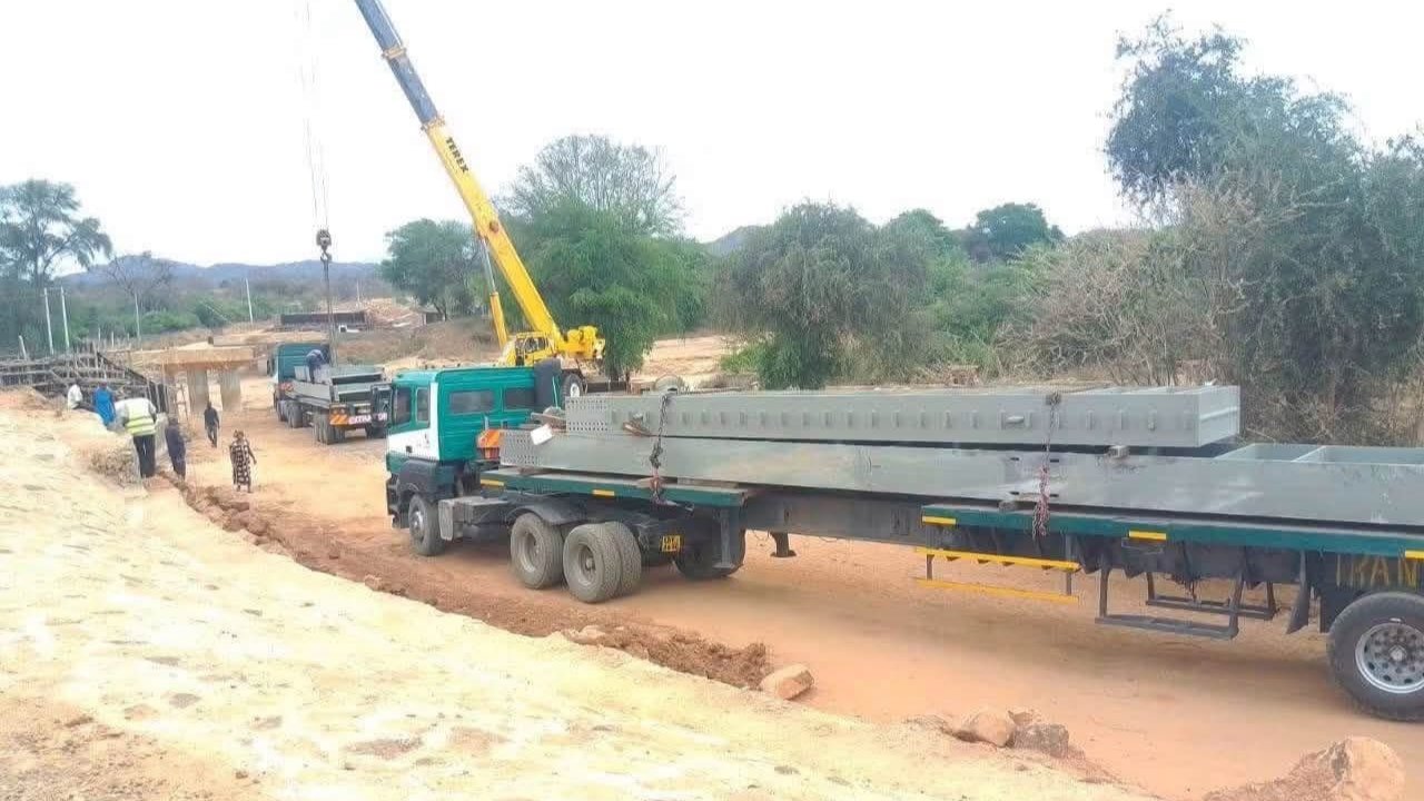 Enziu Bridge Nears Completion as Final Deck Sections Arrive in Kitui