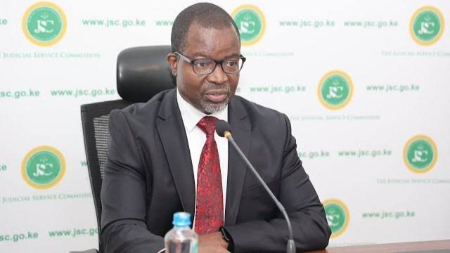 Close-up portrait of Justice Dalmas Ohungo of the Environment and Land Court in Nyamira.