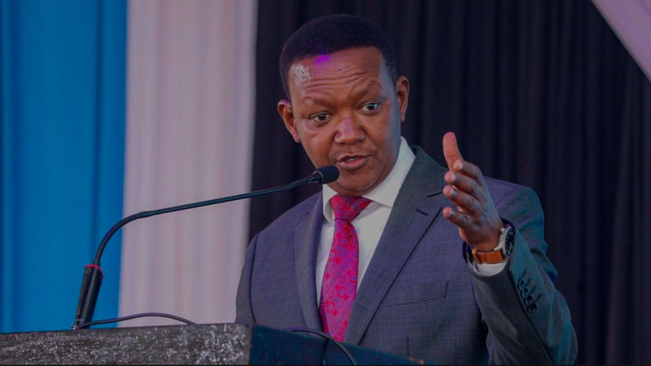 Cabinet Secretary for Labour and Social Protection Dr. Alfred Mutua speaking at the Skill Up Africa summit at the Kenyatta International Convention Centre.