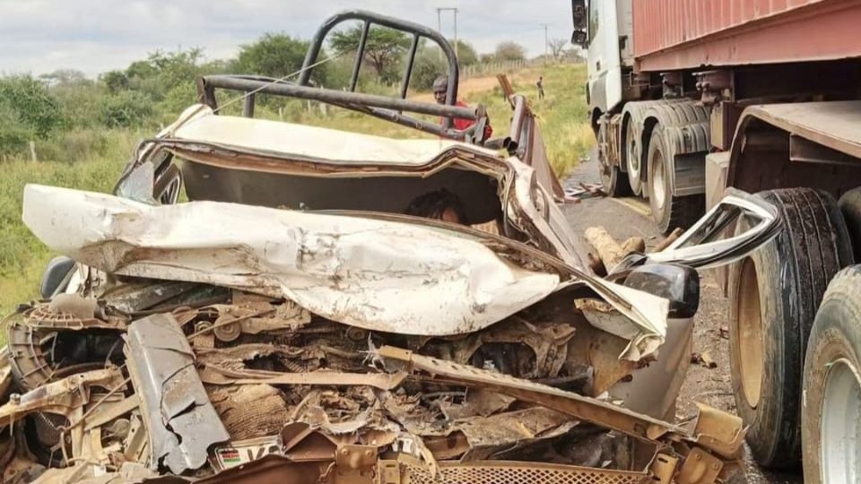 Two Feared Dead After Head-On Pickup and Trailer Crash Along Mombasa Road
