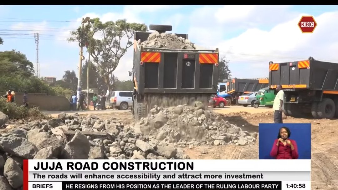 active alternative link road construction site in Juja.