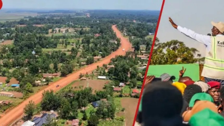 President William Ruto launching the upgrading of a rural road to bitumen standards