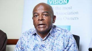 Matatu Owners Association Chairman Albert Karakacha speaking at a press conference regarding new fare adjustments in Kenya.